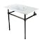 Kingston Brass 37 Console Sink with Brass Legs 8Inch, 3 Hole, WhiteOil Rubbed Bronze KVBH37227W8ORB - alternate 1
